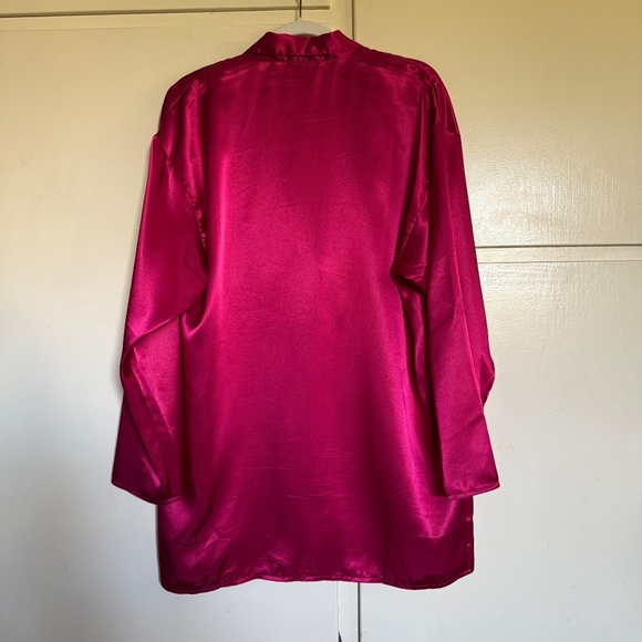 Vintage Victoria's Secret Gold Label Burgundy Satin Nightshirt Size Medium - Picture 6 of 9